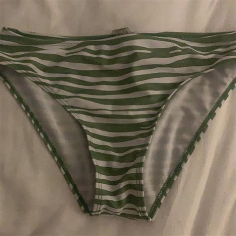 Very Covering Green And White Zebra Print Bikini Depop