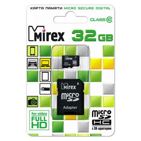 Карта памяти microSD Class 10 (MIREX) - Доставка по России