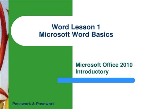 PPT - Word Lesson 1 Microsoft Word Basics PowerPoint Presentation, free ...