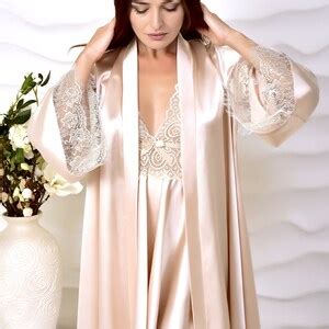Peignoir Set Nightgown Satin Nightgown Lace Gown Women Wedding Night Lingerie Bridal Robes Lace
