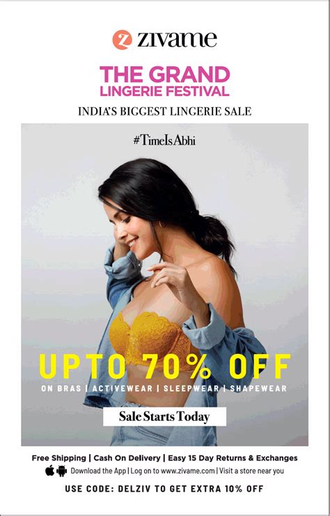 Zivame The Grand Lingerie Festival Largest Lingerie Sale Ad Delhi Times Advert Gallery
