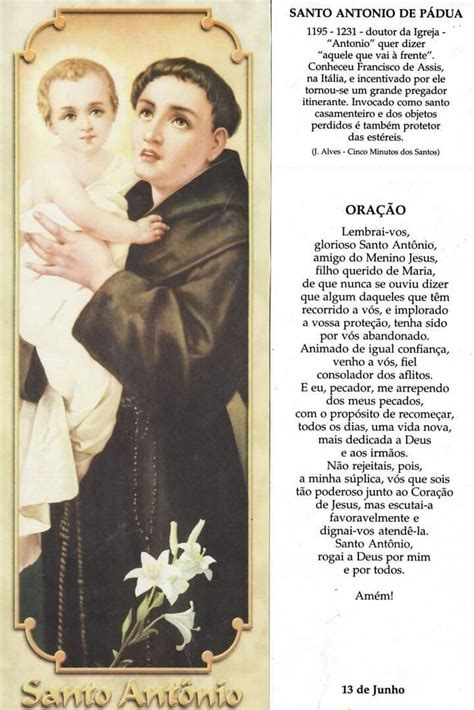 Oração A Santo Antonio De Pádua - Oração de Santo Antônio | Santo antônio de pádua, Oração da manhã ...