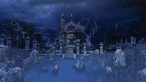 HD wallpaper: landscape, ghost castle, ghost house, haunted, halloween ...