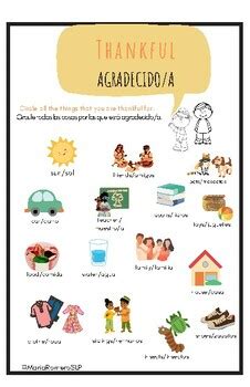 Thankful Agradecido A Activity Worksheets By Maria Romero SLP TpT