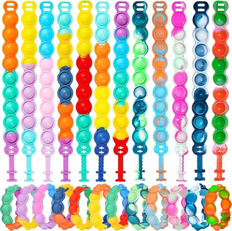 Yeefunjoy 24 Pezzi Fidget Toys Set Braccialetti Push Bubble Bracelets