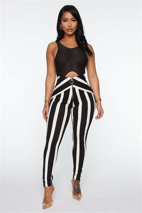 Can T Miss The Sight Striped Pant Black Combo Pants Fashion Nova