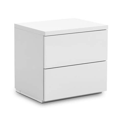 Monaco White Wooden High Gloss Drawer Bedside Table