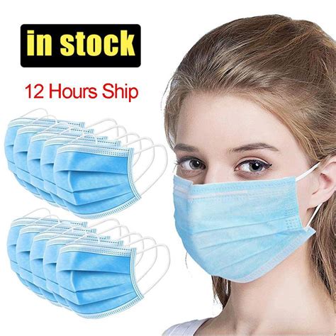 Disposable Protective Face Mask With Elastic Ear Loop Masks 3 Ply