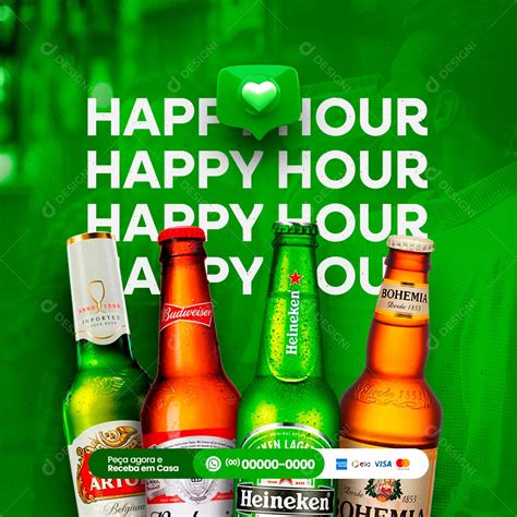 Happy Hour Cervejaria Social Media PSD Editável download Designi