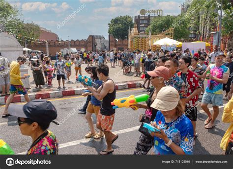 Chiang Mai April 2024 Songkran Festival Celebrated Traditional People ...