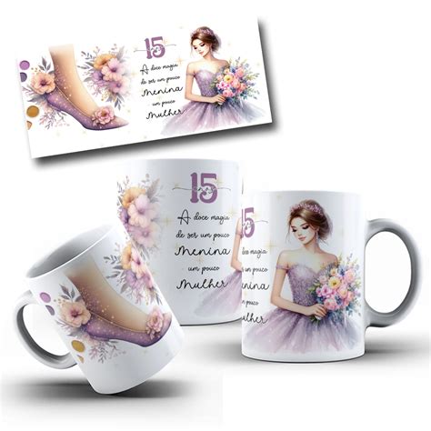 Arte Caneca 15 Anos - 16 Artes para Canecas Aniversário 15 anos Arquivo Editável