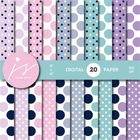 Big Polka Dots Digital Paper Small Polka Dots Digital Paper MI 669 By