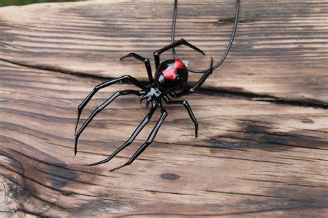 Pendant Spider Black Widow Pendant Blown Glass Spiderhanging Etsy