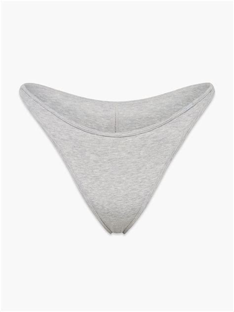 Cotton Essentials String Bikini Panty In Grey Silver SAVAGE X FENTY