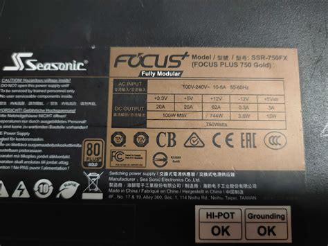 Блок питания 750W модульный Seasonic SSR-750FX Focus Plus Gold: 2 599 ...