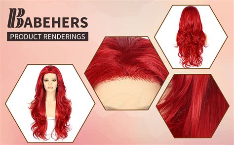 Amazon BABEHERS Red Lace Front Wig X Hot Red Body Wave Synthetic Wig For Women Pre
