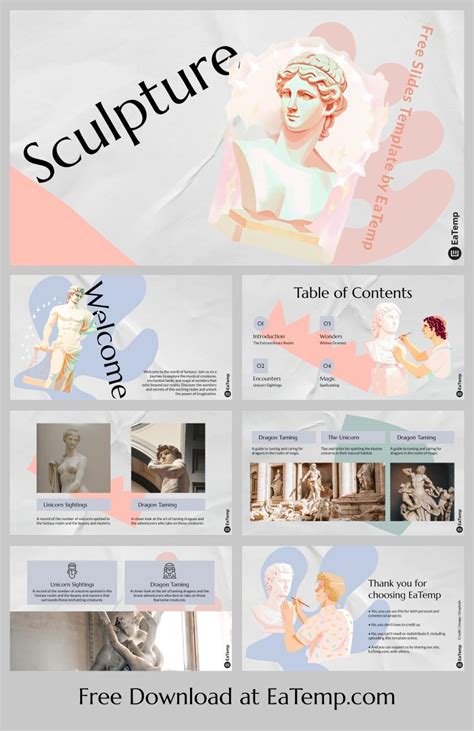 sculpture powerpoint  template google  theme