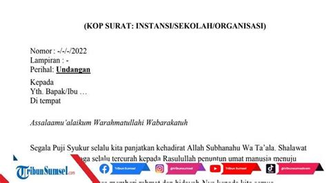 Contoh Surat Undangan Acara Peringatan Isra Miraj H Bisa Langsung