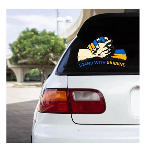 Stand With Ukraine Car Stickers Support Ukraine Fuck Putin Merch ShopPrideearth