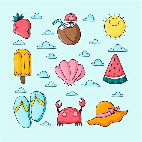 Cute Summer Clip Art Vectors And Illustrations For Free Download
