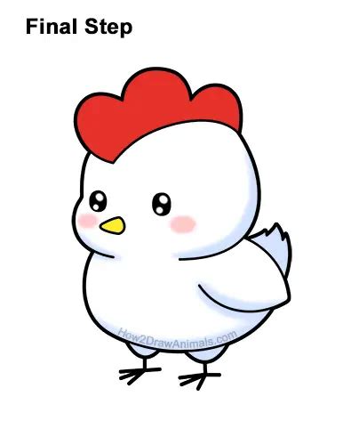 How To Draw A Chicken Cartoon Video And Step By Step Pictures