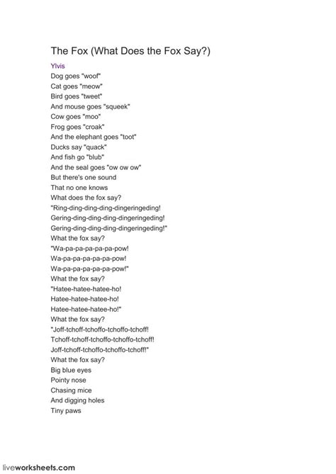 What Would The Fox Say Lyrics