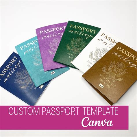 Custom Passport Invitation Template Canva Download Etsy