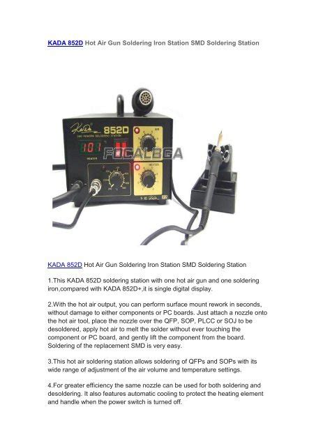 KADA D Hot Air Gun Soldering Iron Station SMD Soldering
