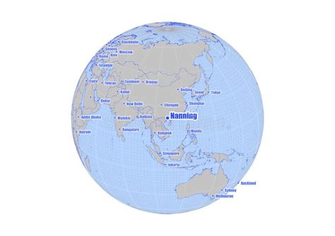 Map Showing Nanning,China on the World Map. Stock Illustration ...