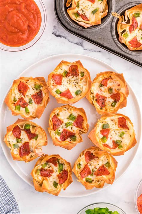 Pizza Wonton Cups Simply Stacie