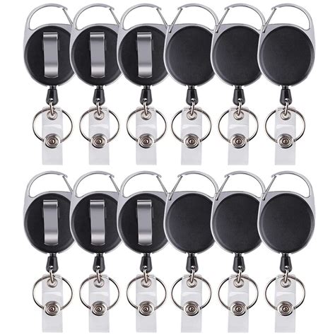 Snapklik.com : 12 Packs Heave Duty Retractable Badge Reels