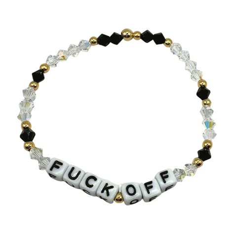 Fuck Off Custom Word Bracelet Custom Name Bracelet Profanity Bracelet Fuck Off Gift Custom