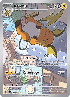 Raichu Evoluções em Paldea Banco de Dados de Cards do Estampas