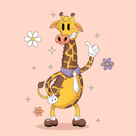 Free Vector Hand Drawn Cartoon Giraffe Illustration