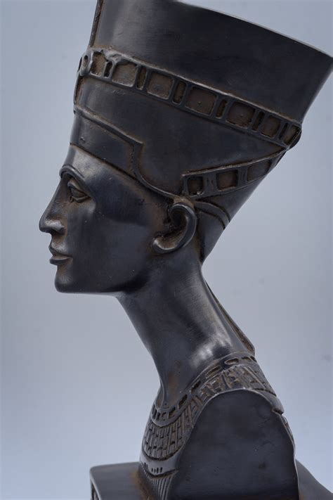 Statue Of Egyptian Queen Nefertiti Black Heavy Solid Stone Etsy