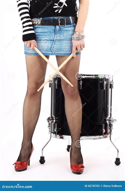 Rock N Roll With The Beautiful Blonde Stock Photo Image Of Body Black