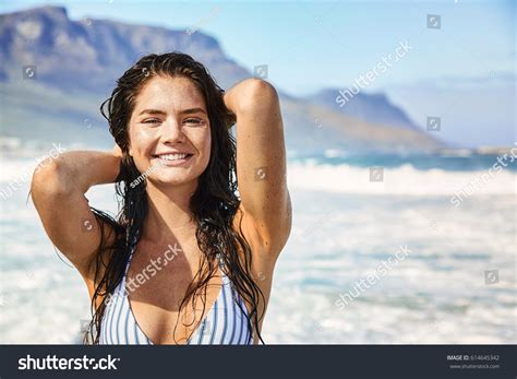 Smiling Bikini Girl Sea Portrait Stock Photo Shutterstock