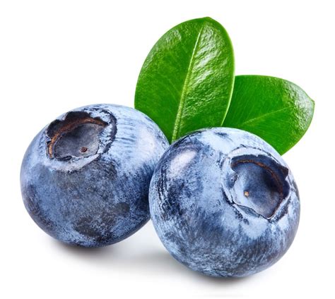 Черника и листья, изолированные на белом. Свежая спелая черника ...