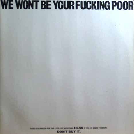 Hardcore Punk We Wont Be Your Fucking Poor 2xLP 1985
