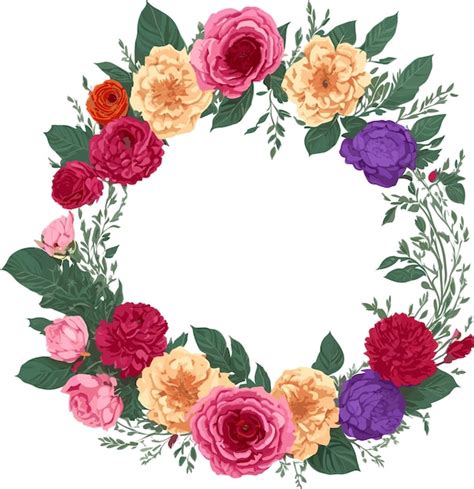 Premium Vector Floral Watercolor Design Of Flower Wreath Vector