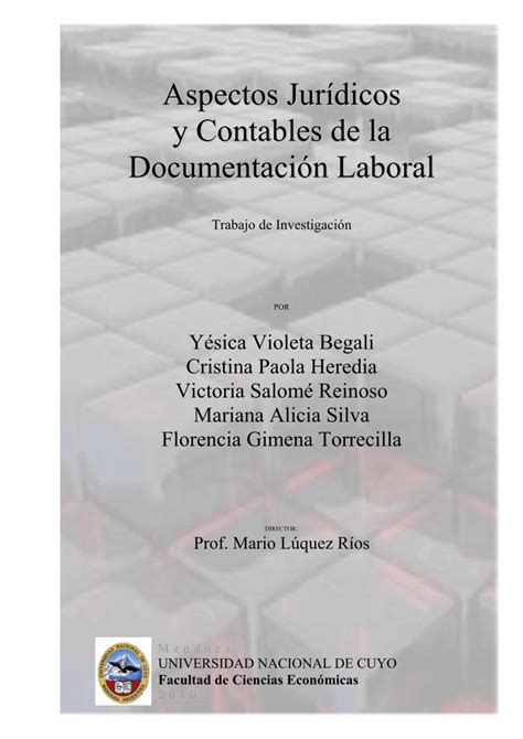 PDF Aspectos Jurídicos y Contables de la Documentación Laboral