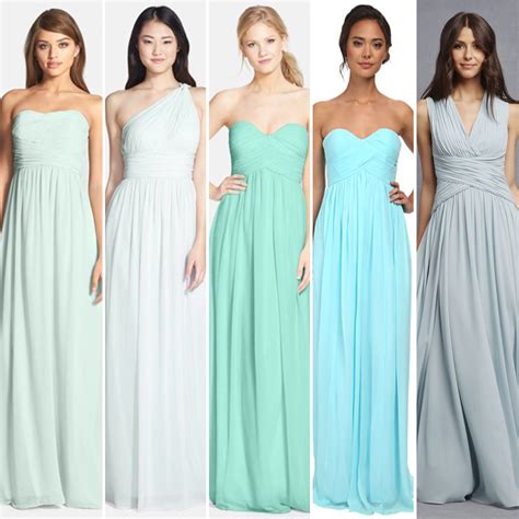 My bridesmaid dress colors - beachglass, hint of mint, spearmint