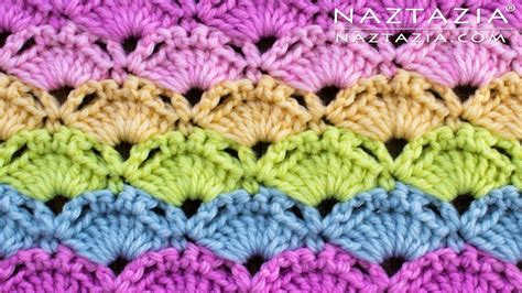 How To Crochet Colorful Shells Shell Stitch By Stitchorama By Naztazia Youtube