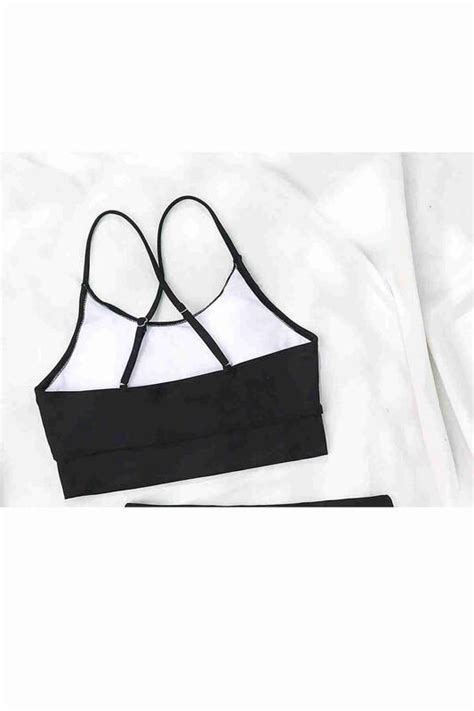 Angelsin Sırtı Çapraz Şık Tankini Bikini Üstü Siyah Stilimon