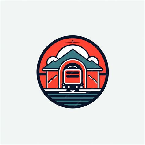 Premium Ai Image Coastal Landscape Inspired Train Station Logo