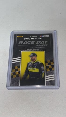 Panini Donruss Nascar Race Day Relics Rd Pm Paul Menard Mem