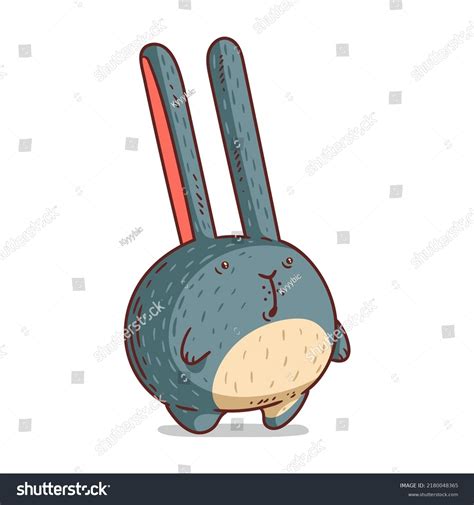 Curious Hare Isolated Vector Illustration Cute Stock Vector Royalty