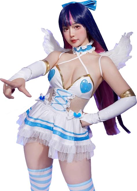 Amazon Mobbunny Women S Anime Cosplay Lingerie Set Hollow Halter Bodysuit And Mini Skirt