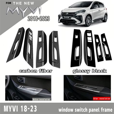 Vemart Perodua Myvi Gen3 Gm3 2018 2022 Carbon Fiber Window Switch Frame