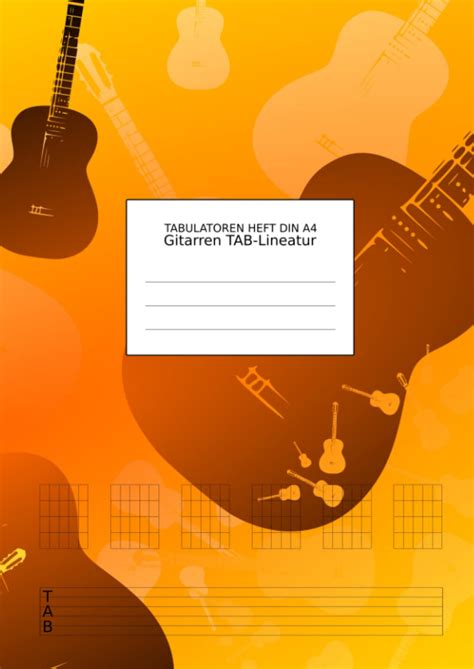 Amazon Tabulatoren Heft Din A Gitarren Tab Lineatur Seiten